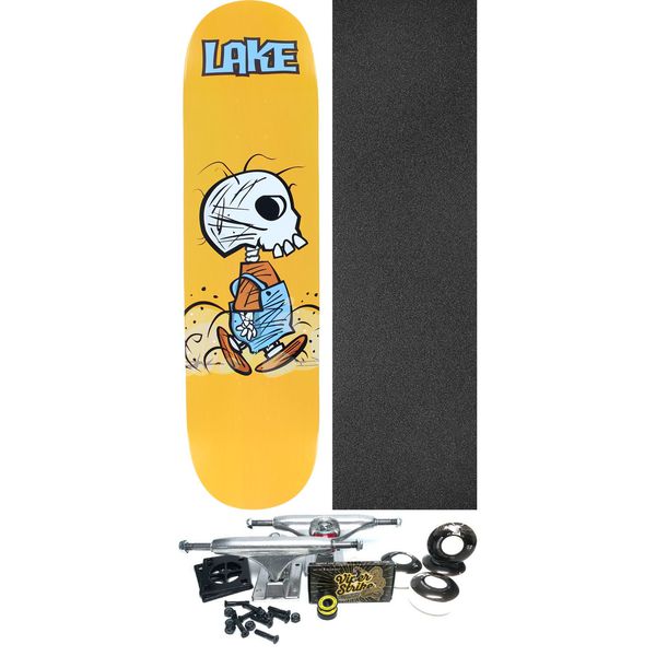 Lake Skateboards Dirty Dude Orange Skateboard Deck - 8" x 32" - Complete Skateboard Bundle